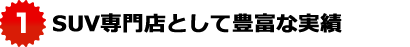 SUV専門店として豊富な実績
